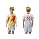 Spain #21 Nolito White Away Kid Soccer Country Jersey