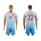 Turkey #22 Oztekin Away Soccer Country Jersey