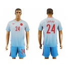 Turkey #24 Caglar Away Soccer Country Jersey