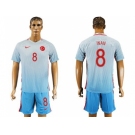 Turkey #8 INAN Away Soccer Country Jersey