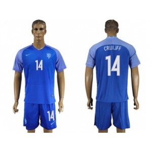 Holland #14 Cruijff Away Soccer Country Jersey