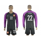 Holland #22 Vorm Black Goalkeeper Long Sleeves Soccer Country Jersey