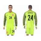 Holland #24 Vermeer Green Long Sleeves Goalkeeper Soccer Country Jersey