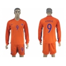 Holland #9 V.persie Home Long Sleeves Soccer Country Jersey1