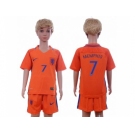 Holland #7 Memphis Home Kid Soccer Country Jersey