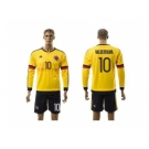 Colombia #10 Valderrama Home Long Sleeves Soccer Country Jersey