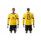 Colombia #13 Guarin Home Long Sleeves Soccer Country Jersey
