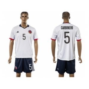 Colombia #5 Carbonero Away Soccer Country Jersey