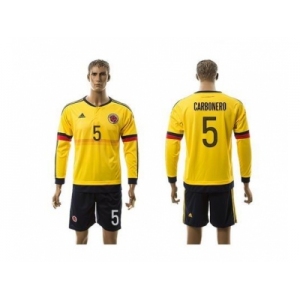 Colombia #5 Carbonero Home Long Sleeves Soccer Country Jersey