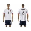 Colombia #6 Bernardo Away Soccer Country Jersey