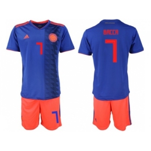 Colombia #7 Bacca Away Soccer Country Jersey