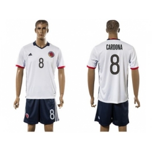 Colombia #8 Cardona Away Soccer Country Jersey