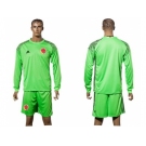 Colombia Blank Green Goalkeeper Long Sleeves Soccer Country Jersey