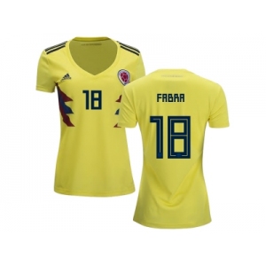 Women Colombia #18 Fabra Home Soccer Country Jersey