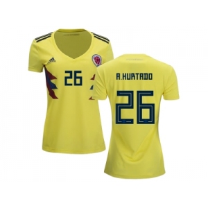 Women Colombia #26 A.Hurtado Home Soccer Country Jersey