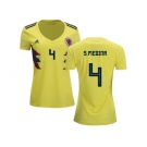 Women Colombia #4 S.Medina Home Soccer Country Jersey