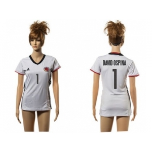 Women's Colombia #1 David Ospina Away Soccer Country Jersey