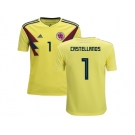 Colombia #1 Castellanos Home Kid Soccer Country Jersey