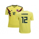 Colombia #12 Cuadrado Home Kid Soccer Country Jersey