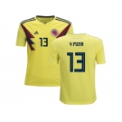 Colombia #13 Y.Mina Home Kid Soccer Country Jersey