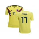 Colombia #17 F.Pardo Home Kid Soccer Country Jersey