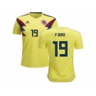 Colombia #19 F.Diaz Home Kid Soccer Country Jersey