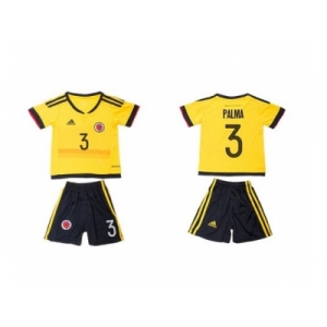 Colombia #3 Palma Home Kid Soccer Country Jersey