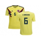 Colombia #6 C.Sanchez Home Kid Soccer Country Jersey