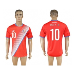 Costa Rica #10 Ruiz B. Home Soccer Country Jersey