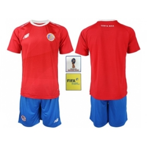 Costa Rica Blank Home Soccer Country Jerseys