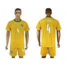 Cote dlvoire #4 Toure Home Soccer Country Jersey