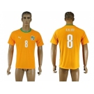 Cote dlvoire #8 Kalou Home Soccer Country Jersey1