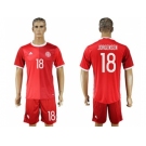 Danmark #18 Jorgensen Red Home Soccer Country Jersey