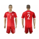 Danmark #2 Wass Red Home Soccer Country Jersey