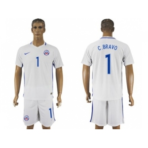 Chile #1 C.Bravo Away Soccer Country Jersey