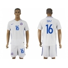 Chile #16 Diaz Away Soccer Country Jersey