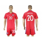 Chile #20 Meneses Home Soccer Country Jersey