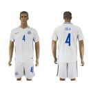 Chile #4 Isla Away Soccer Country Jersey