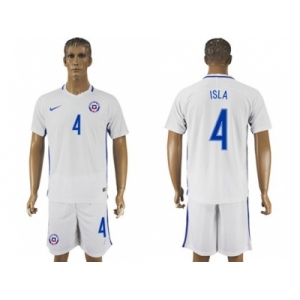 Chile #4 Isla Away Soccer Country Jersey