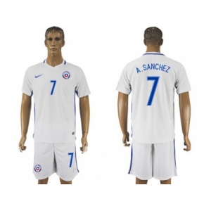 Chile #7 Alexis Away Soccer Country Jersey1