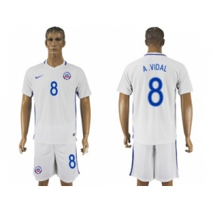 Chile #8 A.Vidal Away Soccer Country Jersey