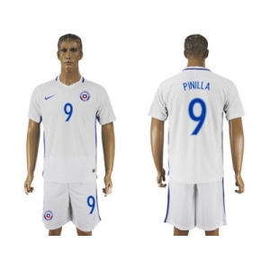 Chile #9 Pinilla Away Soccer Country Jersey