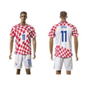 Croatia #11 Srna Home Soccer Country Jersey