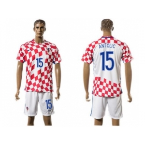 Croatia #15 Antolic Home Soccer Country Jersey