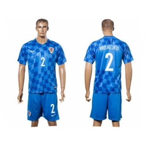 Croatia #2 Vrsaljko Away Soccer Country Jersey