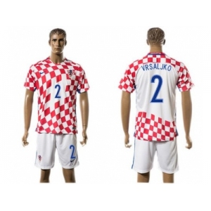 Croatia #2 Vrsaljko Home Soccer Country Jersey