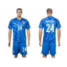 Croatia #24 Caktas Away Soccer Country Jersey