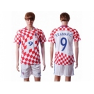 Croatia #9 Kramaric Home Soccer Country Jersey