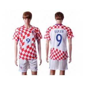 Croatia #9 Suker Home Soccer Country Jersey