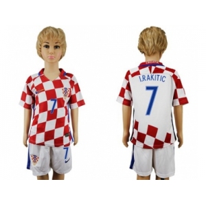 Croatia #7 I.Rakitic Home Kid Soccer Country Jersey